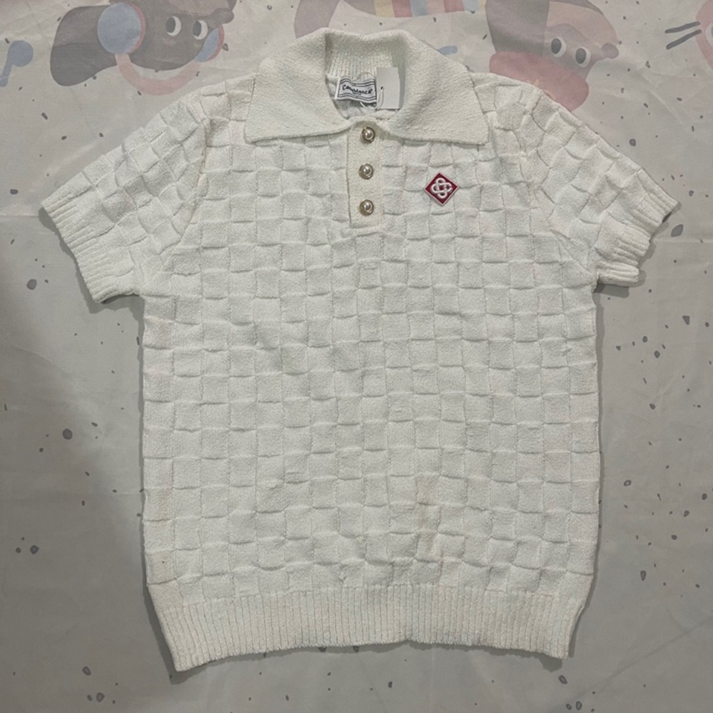 Casablanca Checked Yoke Boucle Polo